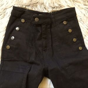 Stylish high waisted black jeans